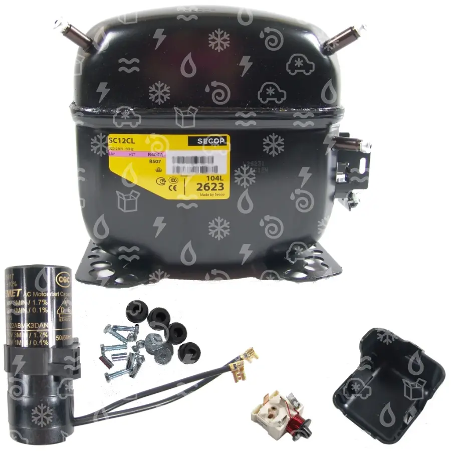 kompresor SECOP / DANFOSS SC12CLX, LBP - R404A, R507, 220-240 V, 50Hz